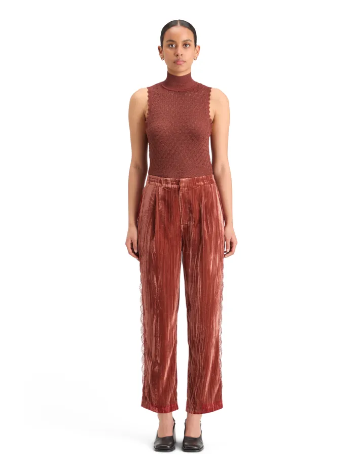 METALLIC POINTELLE KNITTED TANK Gold Women Scotch and Soda Tops and TShirts
