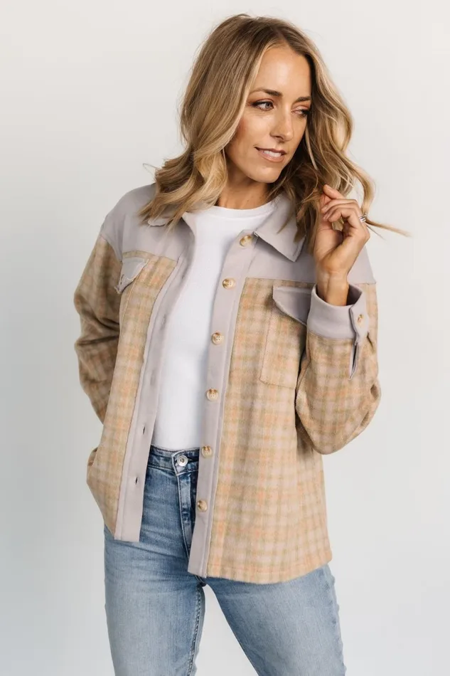 Micah Shacket Dusty Lilac Multi Women Baltic Born Outerwear Micah Shacket Dusty Lilac Multi Women Baltic Born Outerwear