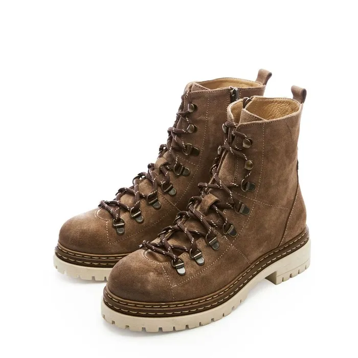 MidCalf Boots Women Moda In Pelle Athea Taupe Suede
