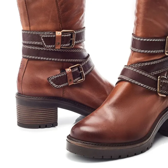 MidCalf Boots Women Moda In Pelle Bayeux Tan Leather