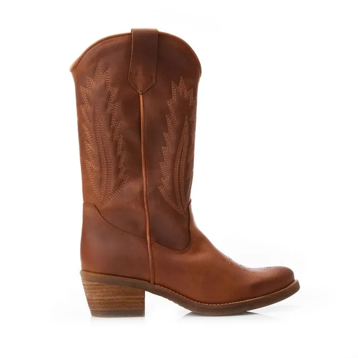 MidCalf Boots Women Moda In Pelle Fanntine Taupe Leather