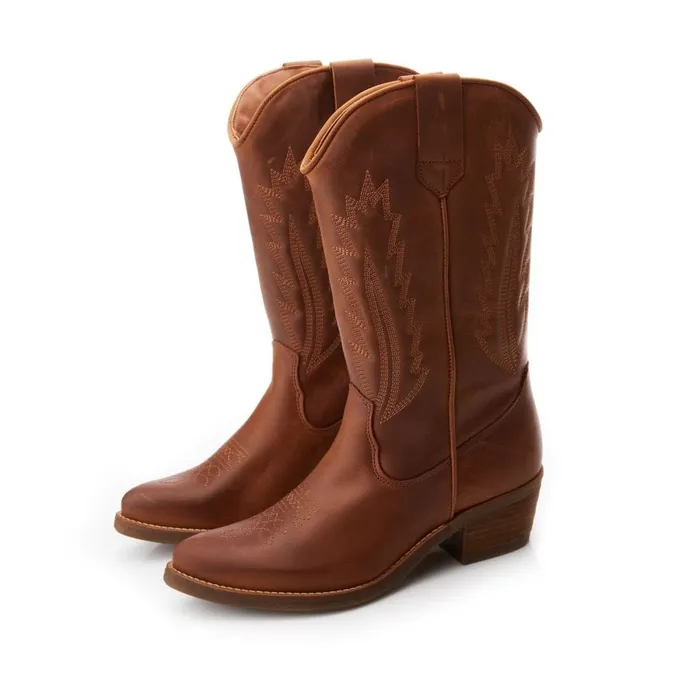 MidCalf Boots Women Moda In Pelle Fanntine Taupe Leather