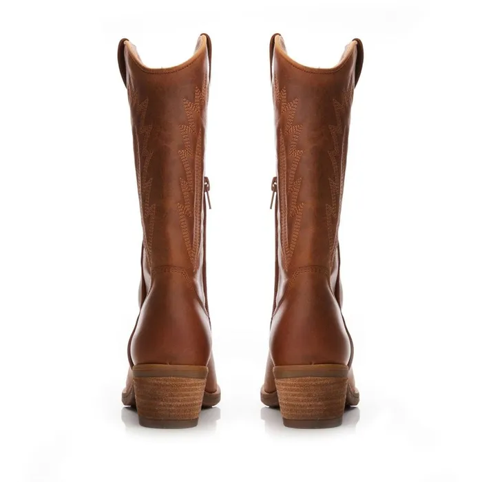 MidCalf Boots Women Moda In Pelle Fanntine Taupe Leather
