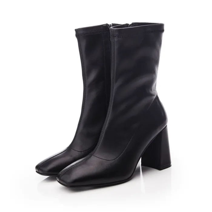 MidCalf Boots Women Moda In Pelle Myler Black Porvair