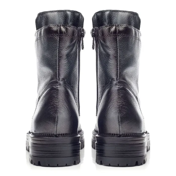 MidCalf Boots Women Moda In Pelle Oakleigh Dark Pewter Leather