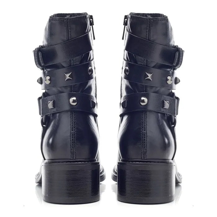 MidCalf Boots Women Moda In Pelle Orsun Black Leather