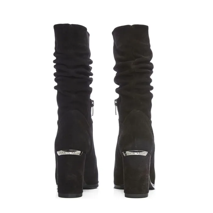 MidCalf Boots Women Moda In Pelle Rogue Black Suede