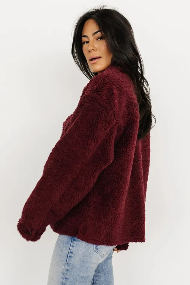 Midtown Sherpa Jacket Burgundy Women Baltic Born Outerwear