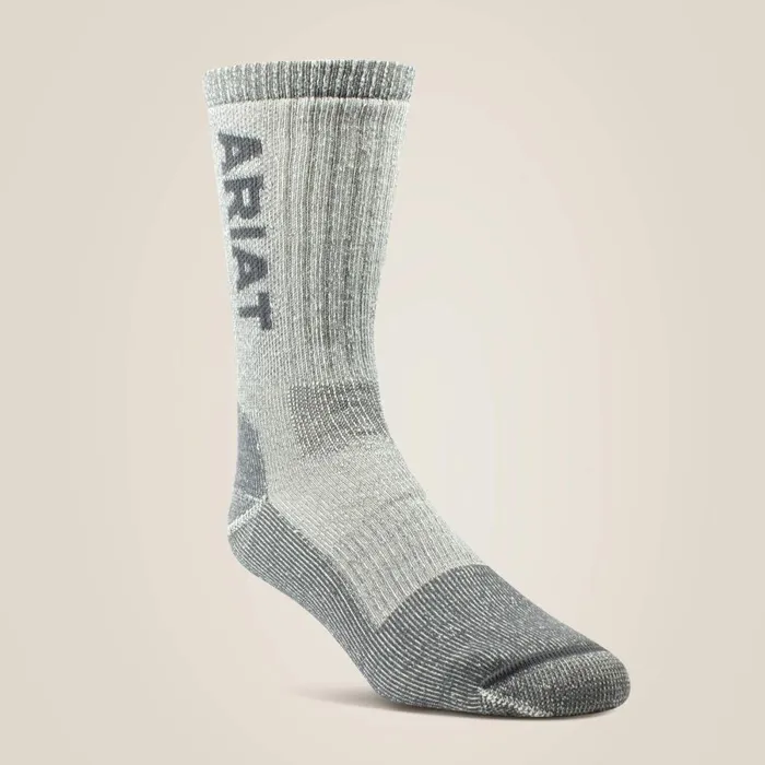 Midweight Merino Wool Blend Steel Toe Work Sock Grey MenWomen Ariat Socks