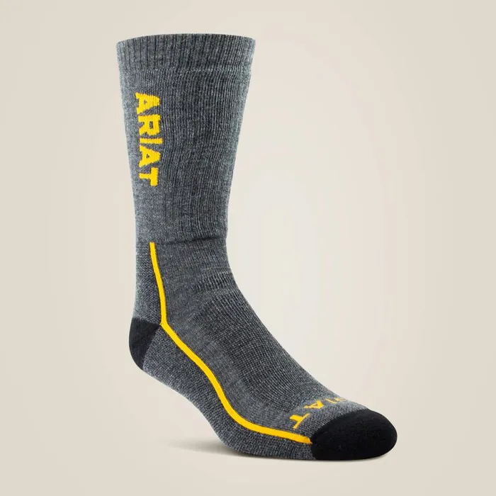 Midweight Merino Wool Performance Work Sock Grey MenWomen Ariat Socks
