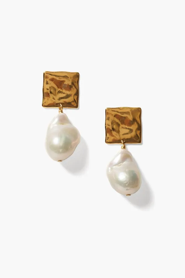 Minerva Earrings Gold White Pearl Women Chan Luu Earrings