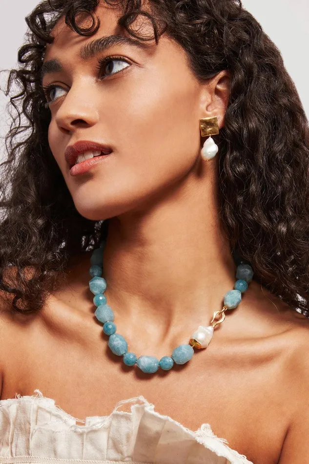 Minerva Earrings Gold White Pearl Women Chan Luu Earrings