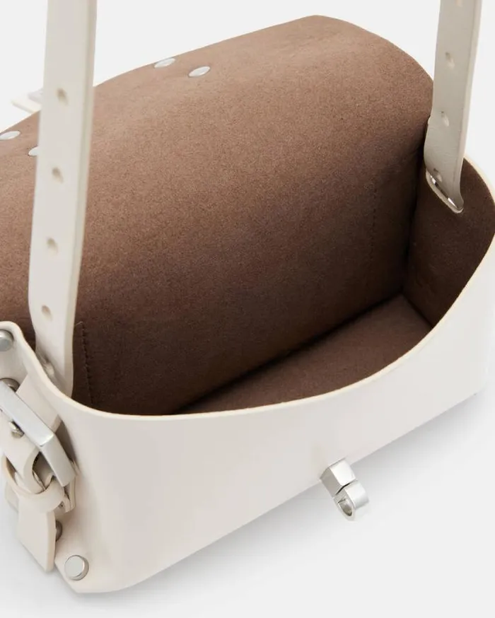 Miro Mini Leather Crossbody Bag Desert White Women AllSaints Accessories