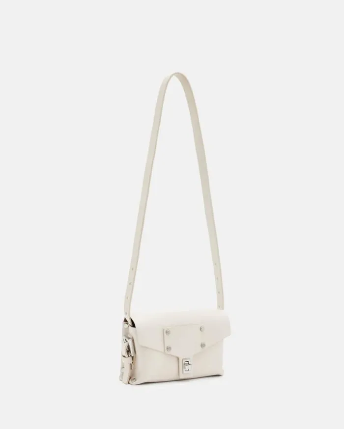 Miro Mini Leather Crossbody Bag Desert White Women AllSaints Accessories
