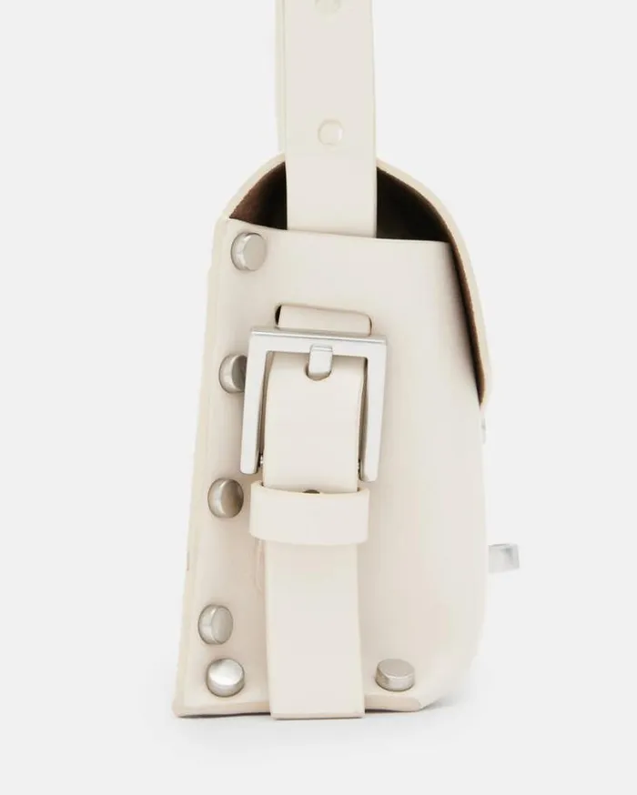 Miro Mini Leather Crossbody Bag Desert White Women AllSaints Accessories