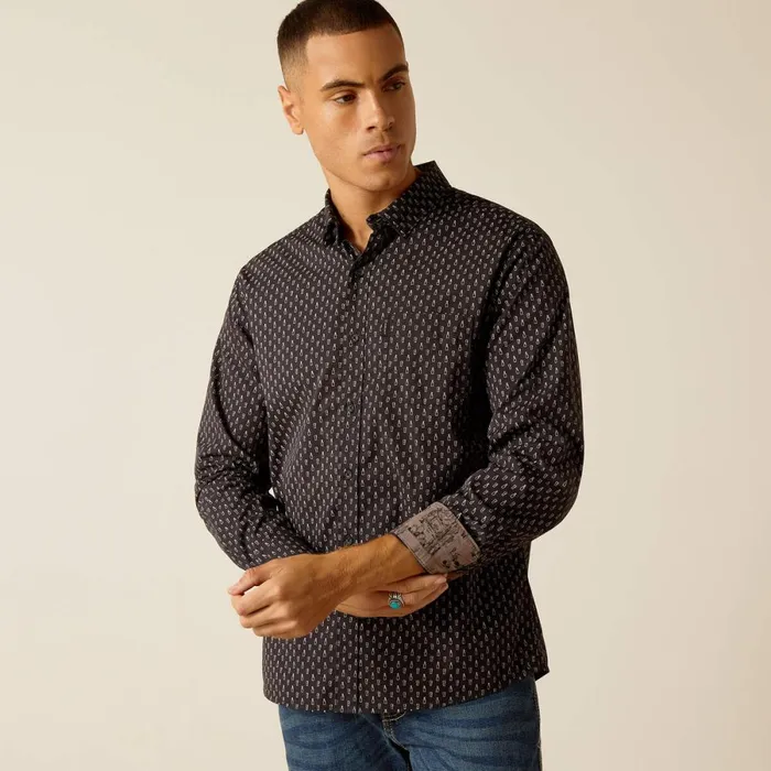 Mitchell Stretch Modern Fit Shirt Phantom Men Ariat Button Down Shirts