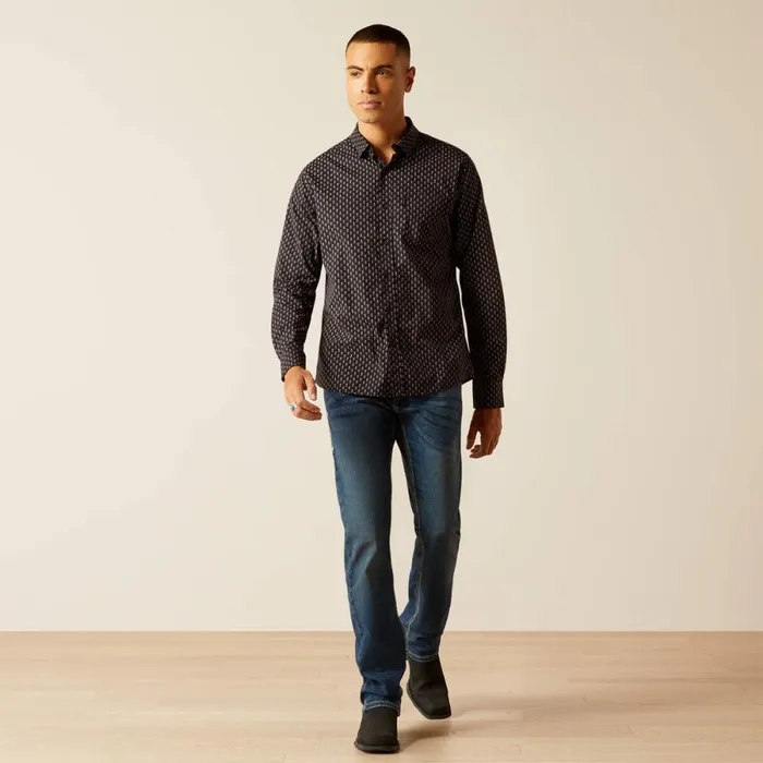 Mitchell Stretch Modern Fit Shirt Phantom Men Ariat Button Down Shirts Mitchell Stretch Modern Fit Shirt Phantom Men Ariat Button Down Shirts