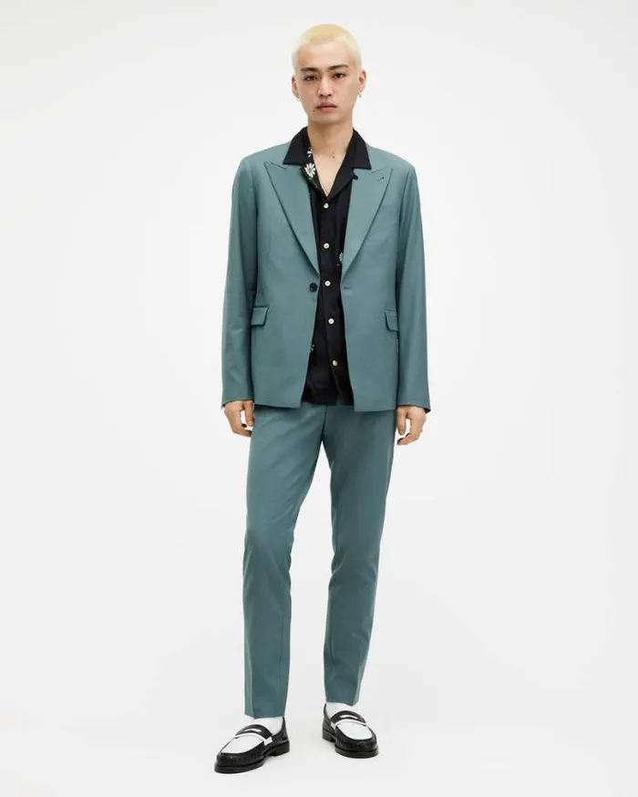 Moad Slim Fit Stretch Pants Petrol Blue Men AllSaints Pants