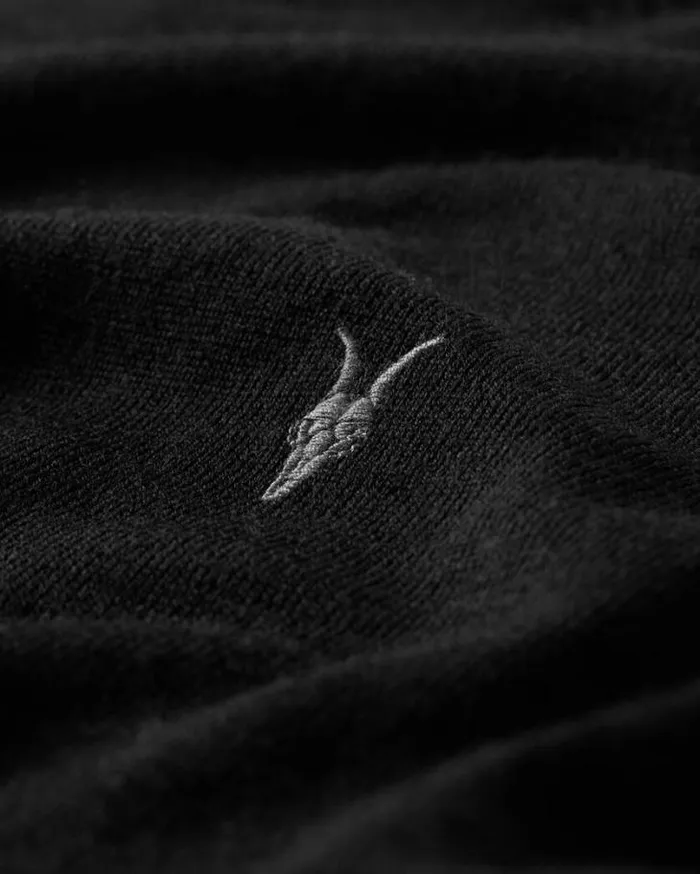 Mode Merino Roll Neck Ramskull Sweater Black Men AllSaints Sweaters