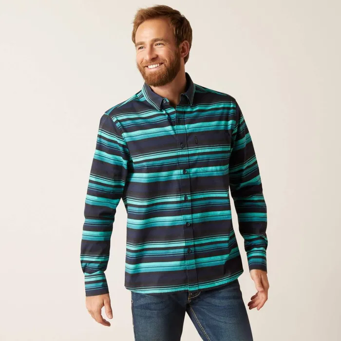 Montgomery Stretch Modern Fit Shirt Blue Men Ariat Button Down Shirts