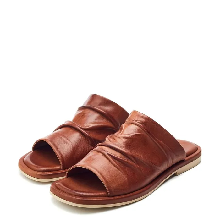 Mule Sandals Women Moda In Pelle Shoon Sh Islay Tan Leather