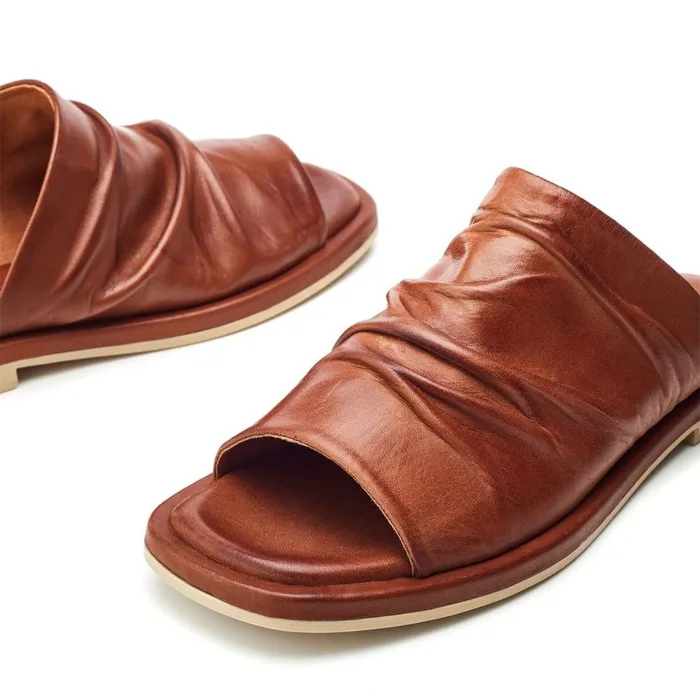 Mule Sandals Women Moda In Pelle Shoon Sh Islay Tan Leather