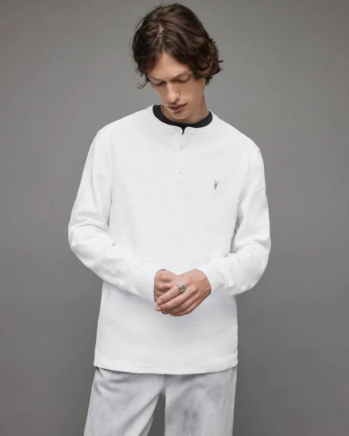 Muse Henley Optic White Men AllSaints TShirts