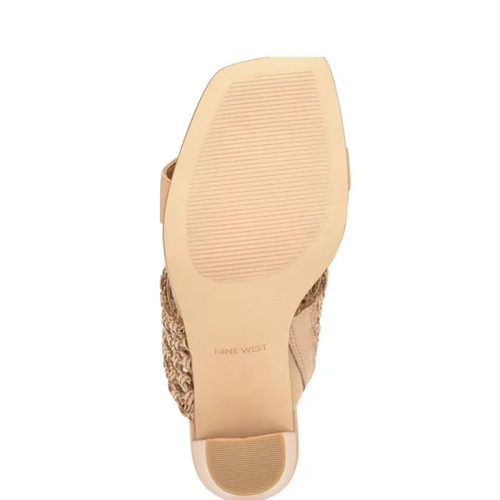 Mylas Heeled Slide Sandals Light Natural Women Nine West Dress Mylas Heeled Slide Sandals Light Natural Women Nine West Dress