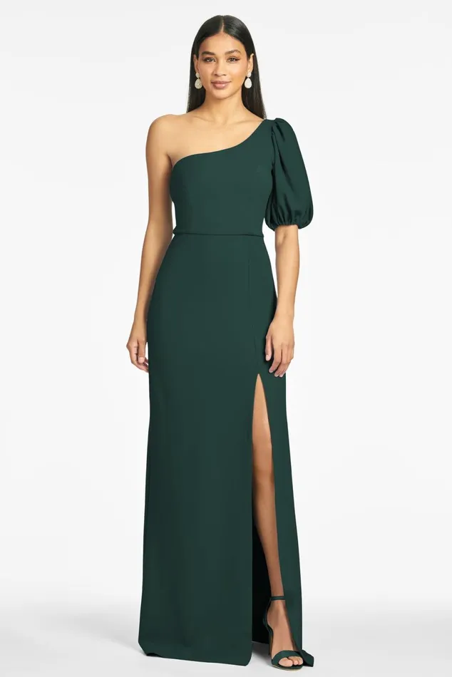 Nadia 4Way Stretch Crepe Gown 8211 Emerald Women Sachin and Babi Formal