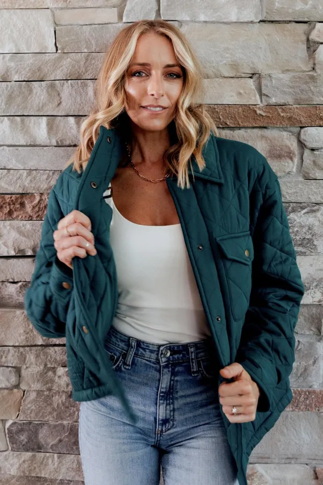Nadia Button Up Jacket Emerald Women Baltic Born Outerwear