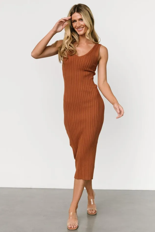 Napa V Neck Tank Dress Copper Women Baltic Born Midi Dresses Napa V Neck Tank Dress Copper Women Baltic Born Midi Dresses