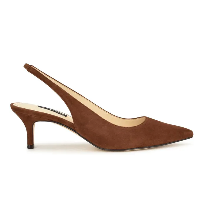 Nataly Slingback Pumps Brown Suede Women Nine West Slingbacks