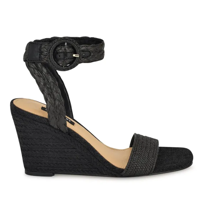 Nerisa Espadrille Wedge Sandals Black Women Nine West Wedges
