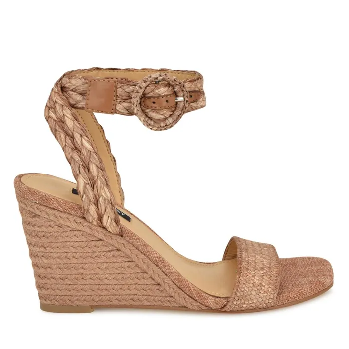 Nerisa Espadrille Wedge Sandals Brown Women Nine West Wedges