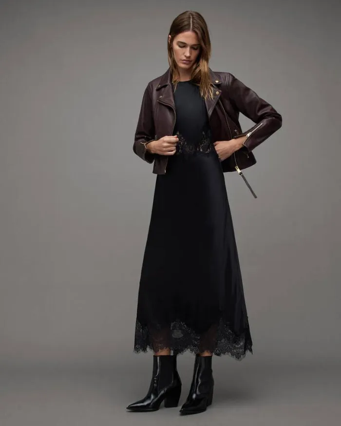 Neve Shrunken Slim Leather Biker Jacket Oxblood Red Women AllSaints Jackets and Coats Neve Shrunken Slim Leather Biker Jacket Oxblood Red Women AllSaints Jackets and Coats