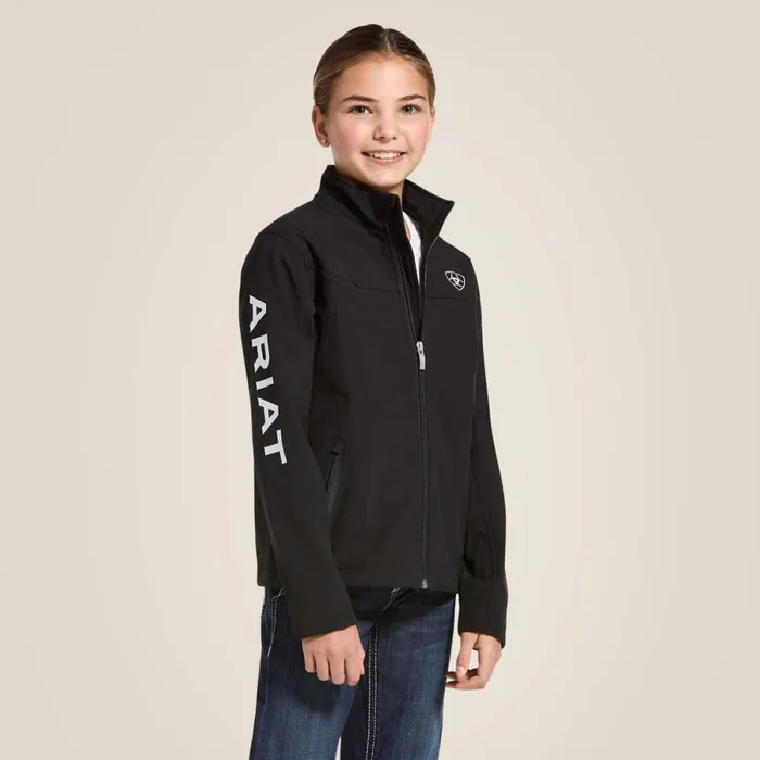 New Team Softshell Jacket Black Kids Ariat Jackets and Vests