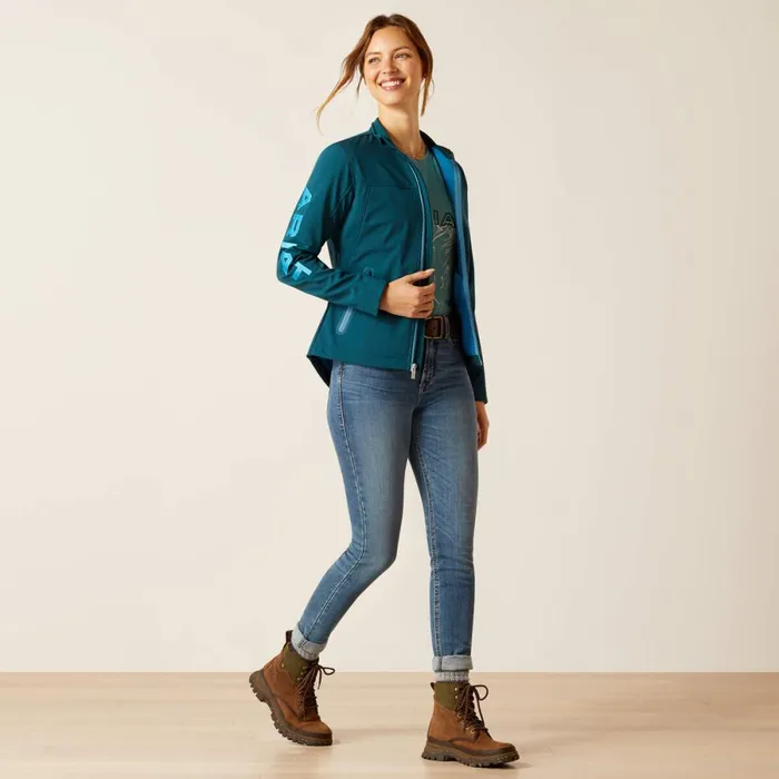 New Team Softshell Jacket Reflecting Pond Women Ariat Jackets and Vests New Team Softshell Jacket Reflecting Pond Women Ariat Jackets and Vests