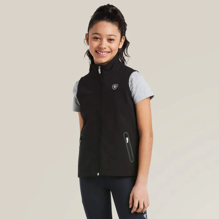 New Team Softshell Vest Black Kids Ariat Jackets and Vests