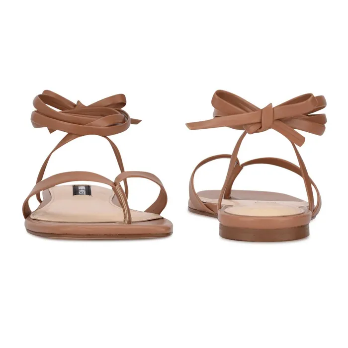 News Ankle Wrap Flat Sandals Natural Women Nine West Flats News Ankle Wrap Flat Sandals Natural Women Nine West Flats