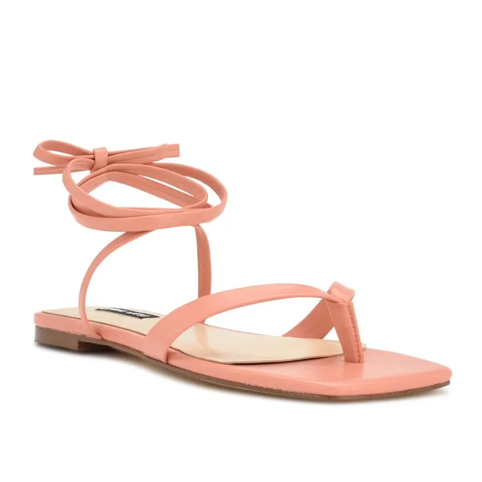 News Ankle Wrap Flat Sandals Peach Women Nine West Sandals News Ankle Wrap Flat Sandals Peach Women Nine West Sandals