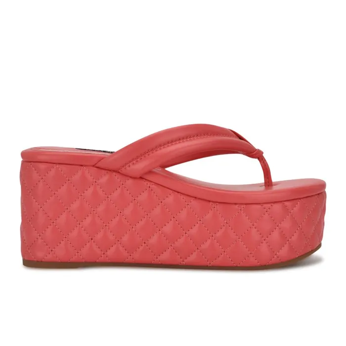 Newya Platform Thong Sandals Coral Women Nine West Platforms
