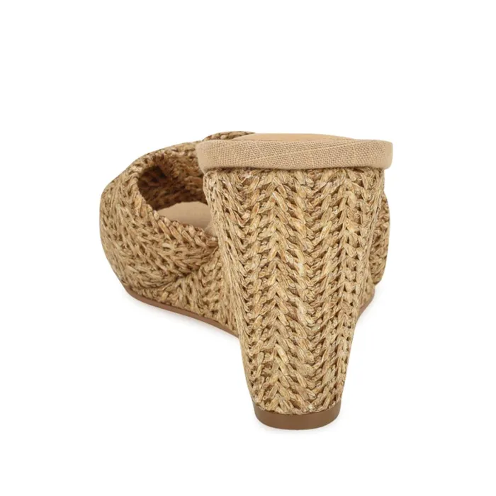 Nikhil Twist Wedge Sandals Natural Raffia Women Nine West Wedges Nikhil Twist Wedge Sandals Natural Raffia Women Nine West Wedges