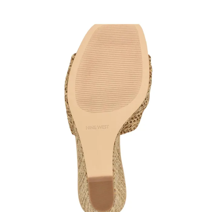 Nikhil Twist Wedge Sandals Natural Raffia Women Nine West Wedges Nikhil Twist Wedge Sandals Natural Raffia Women Nine West Wedges