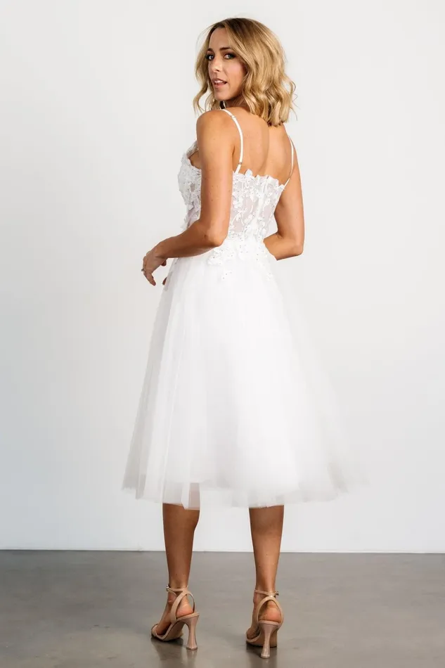 Noelle Shimmer Midi Dress Off White Women Baltic Born Tulle Styles
