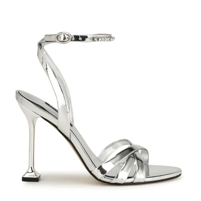 Noras Dress Sandals Silver Women Nine West Heeled