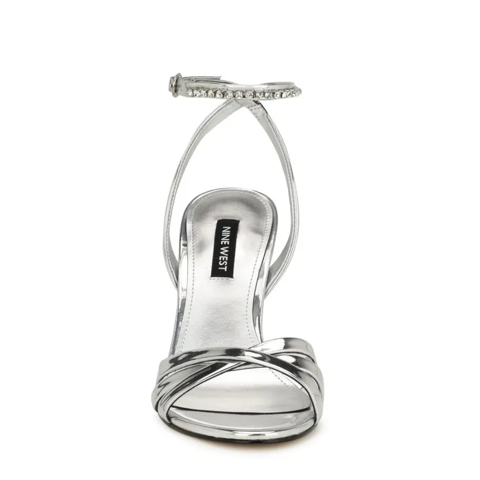 Noras Dress Sandals Silver Women Nine West Heeled Noras Dress Sandals Silver Women Nine West Heeled
