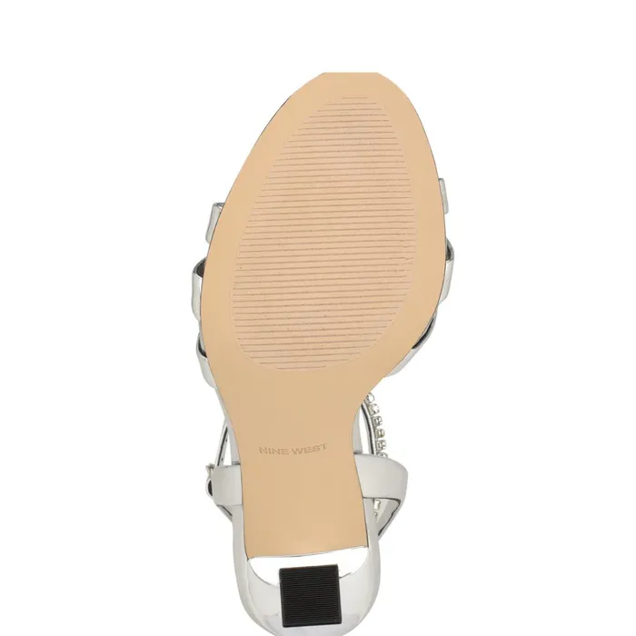 Noras Dress Sandals Silver Women Nine West Heeled Noras Dress Sandals Silver Women Nine West Heeled