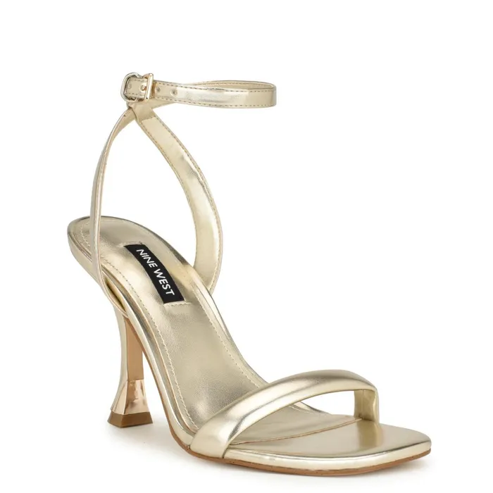 Nyra Ankle Strap Sandals Platino Women Nine West Heeled Nyra Ankle Strap Sandals Platino Women Nine West Heeled