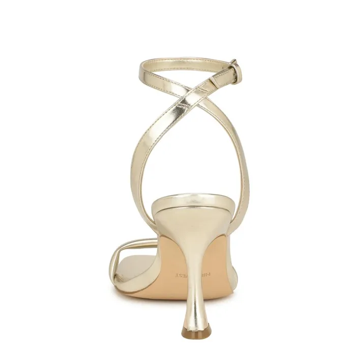 Nyra Ankle Strap Sandals Platino Women Nine West Heeled Nyra Ankle Strap Sandals Platino Women Nine West Heeled