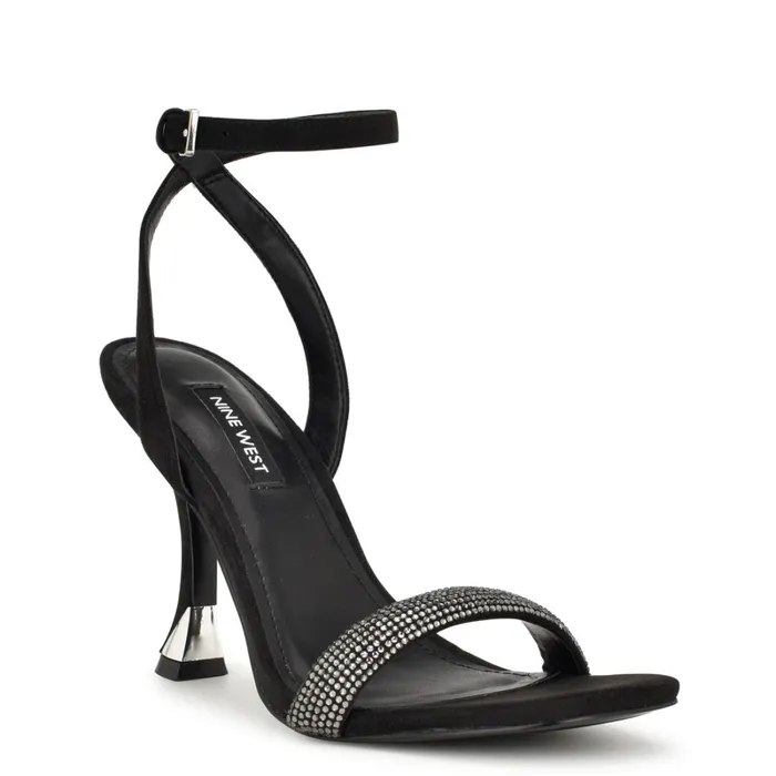 Nyrah Ankle Strap Sandals Black Women Nine West Heeled